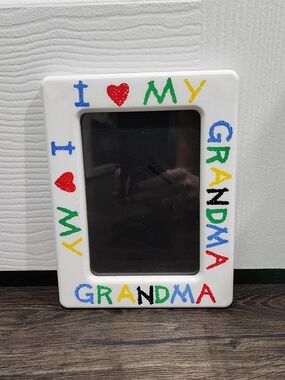 White Photo Frame "I ♥ My Grandma" - Multicolor Lettering